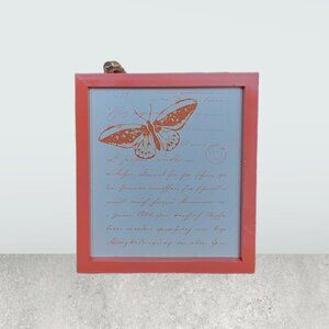 Etched Butterfly ~ Orange (9" x 8" Orange Box Frame)